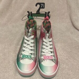 NEW Wicked | by Ground up High-Top Sneakers in Pink and Green